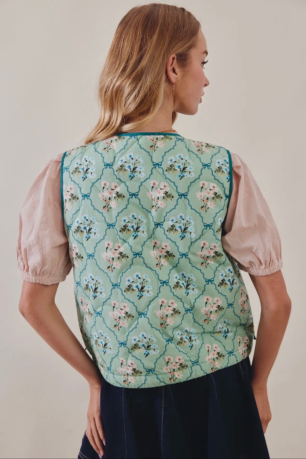 Floral Fields Quilted Vest by Listicle
