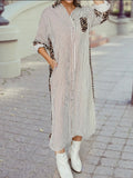 Leopard Contrast Shirt Dress