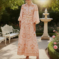 Pink Palm Linen Dress