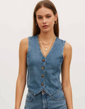 Vivian V-neck Denim Vest