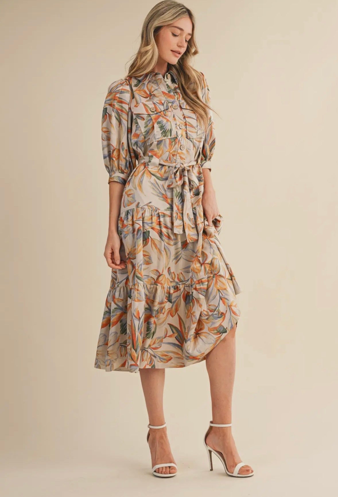 Champagne Floral Blossom Dress by &MERCI