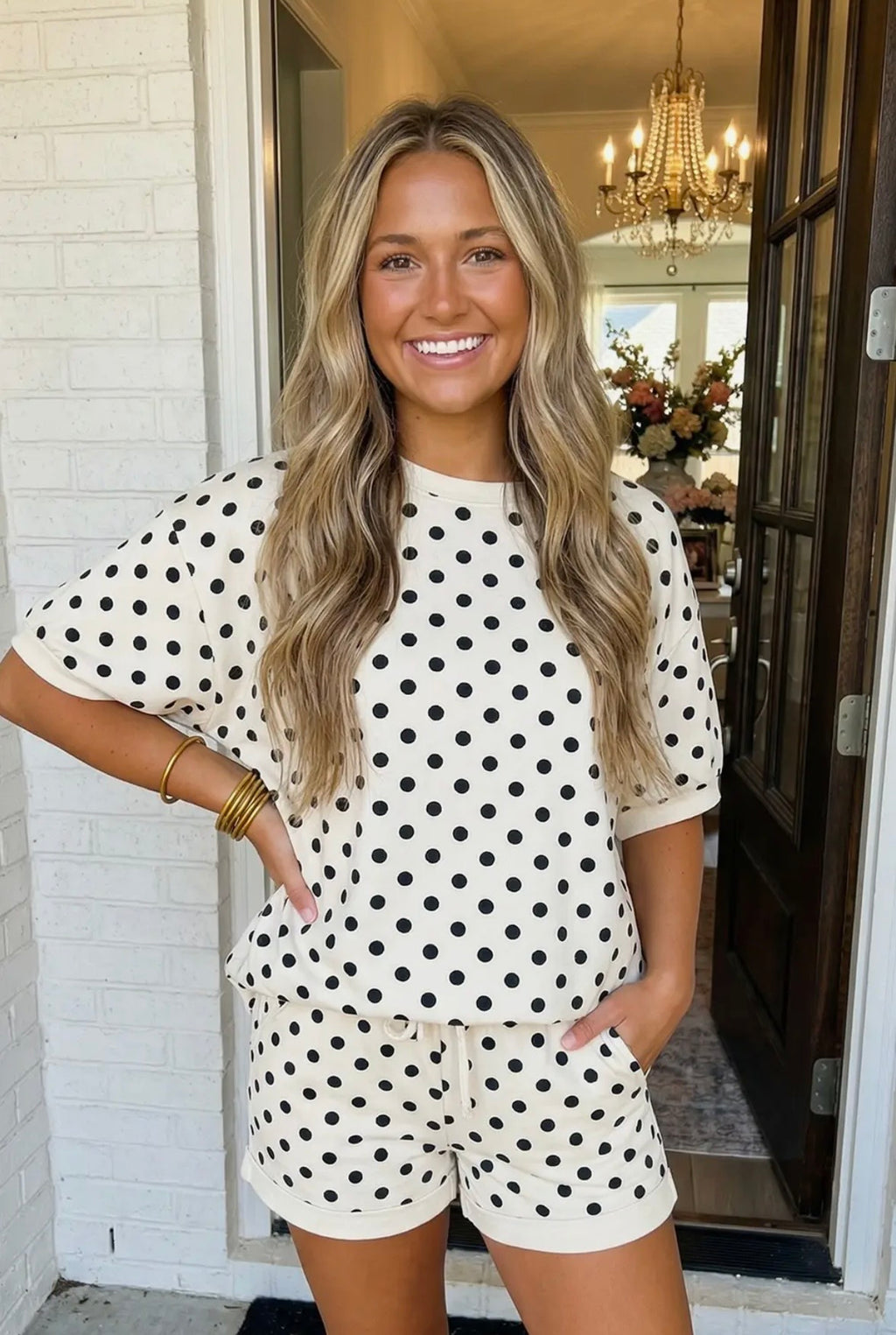 Noir Dot Short Set