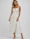 Lemon Ruched Bodice Dress