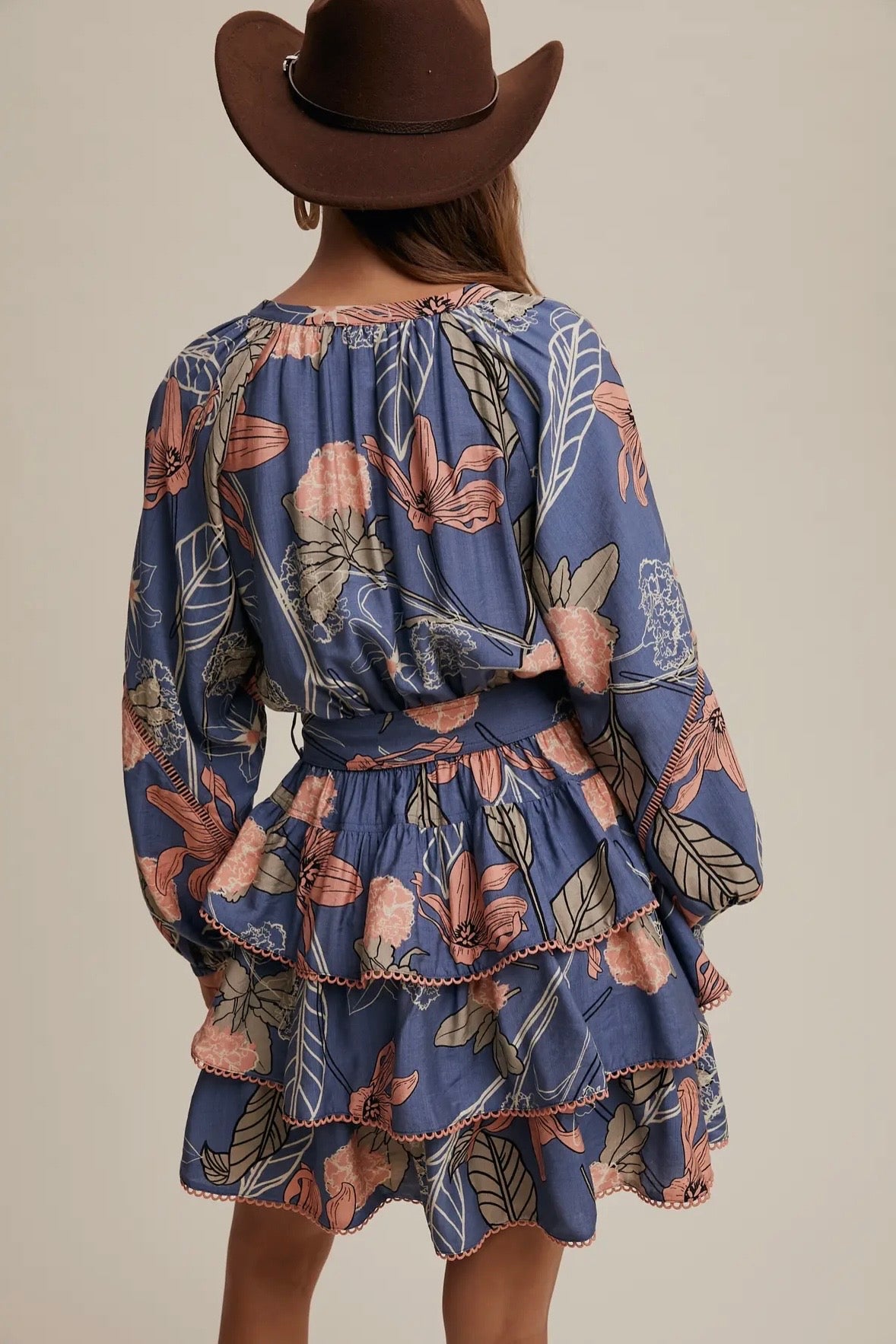 Feathered Petal Tiered Dress by Listicle