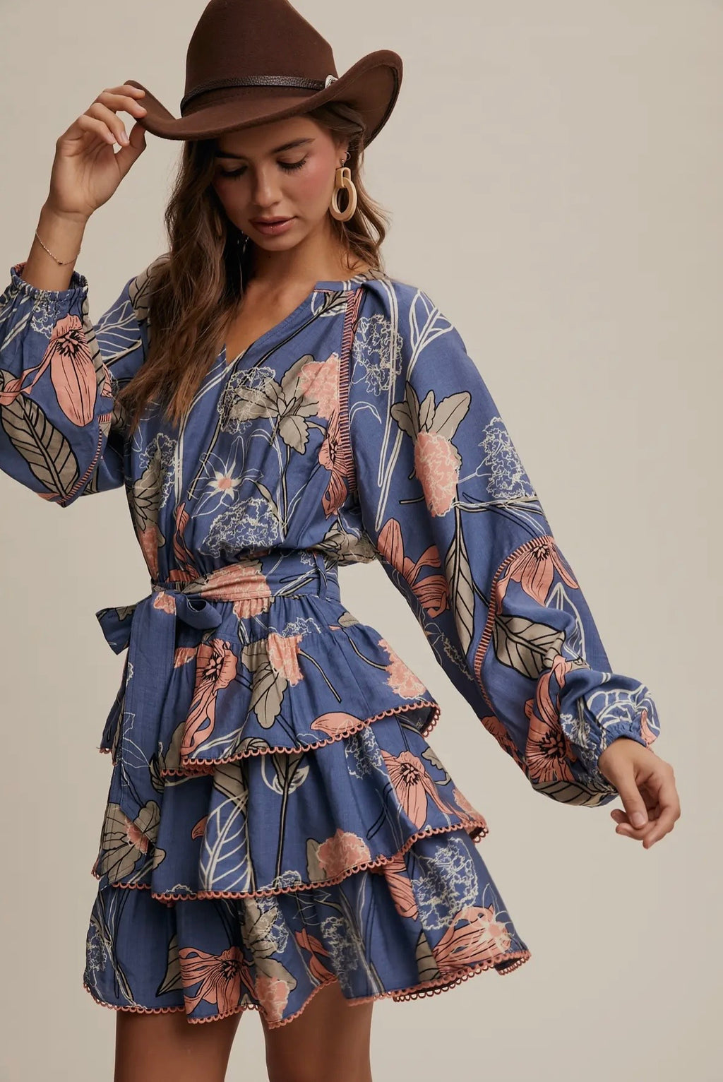 Feathered Petal Tiered Dress by Listicle