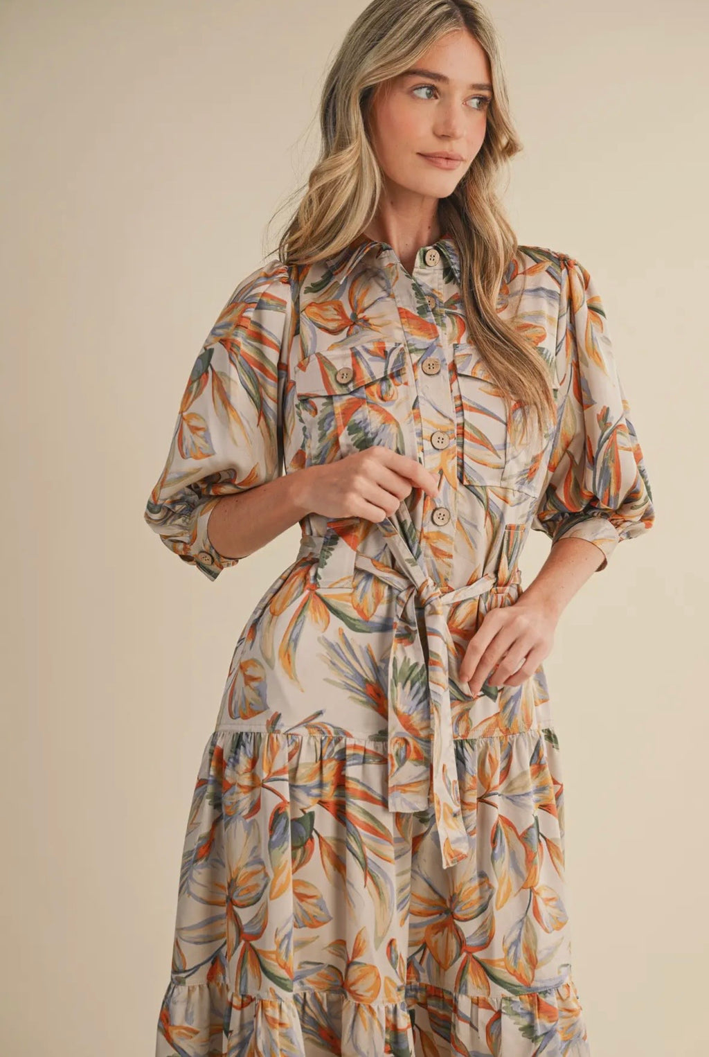 Champagne Floral Blossom Dress by &MERCI