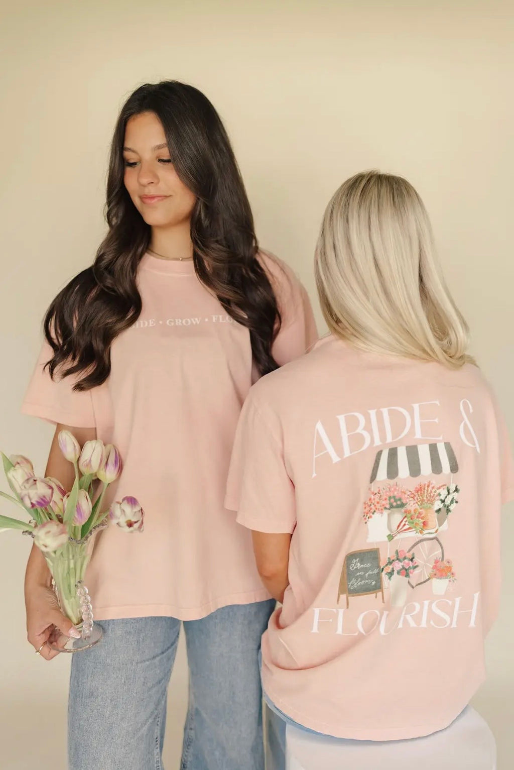 Abide & Flourish Floral Cart Graphic Tee