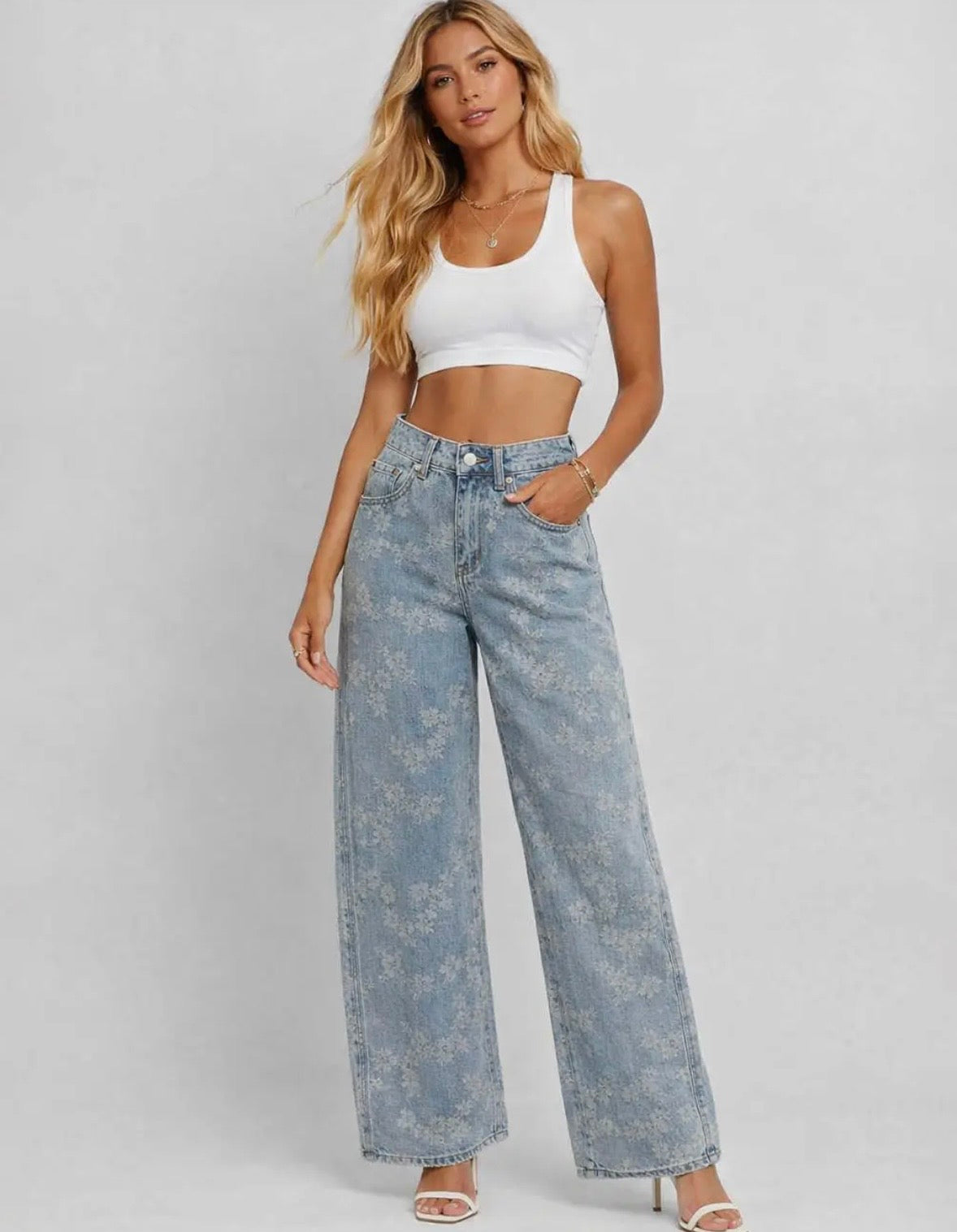 Mila Floral Jacquard Jeans