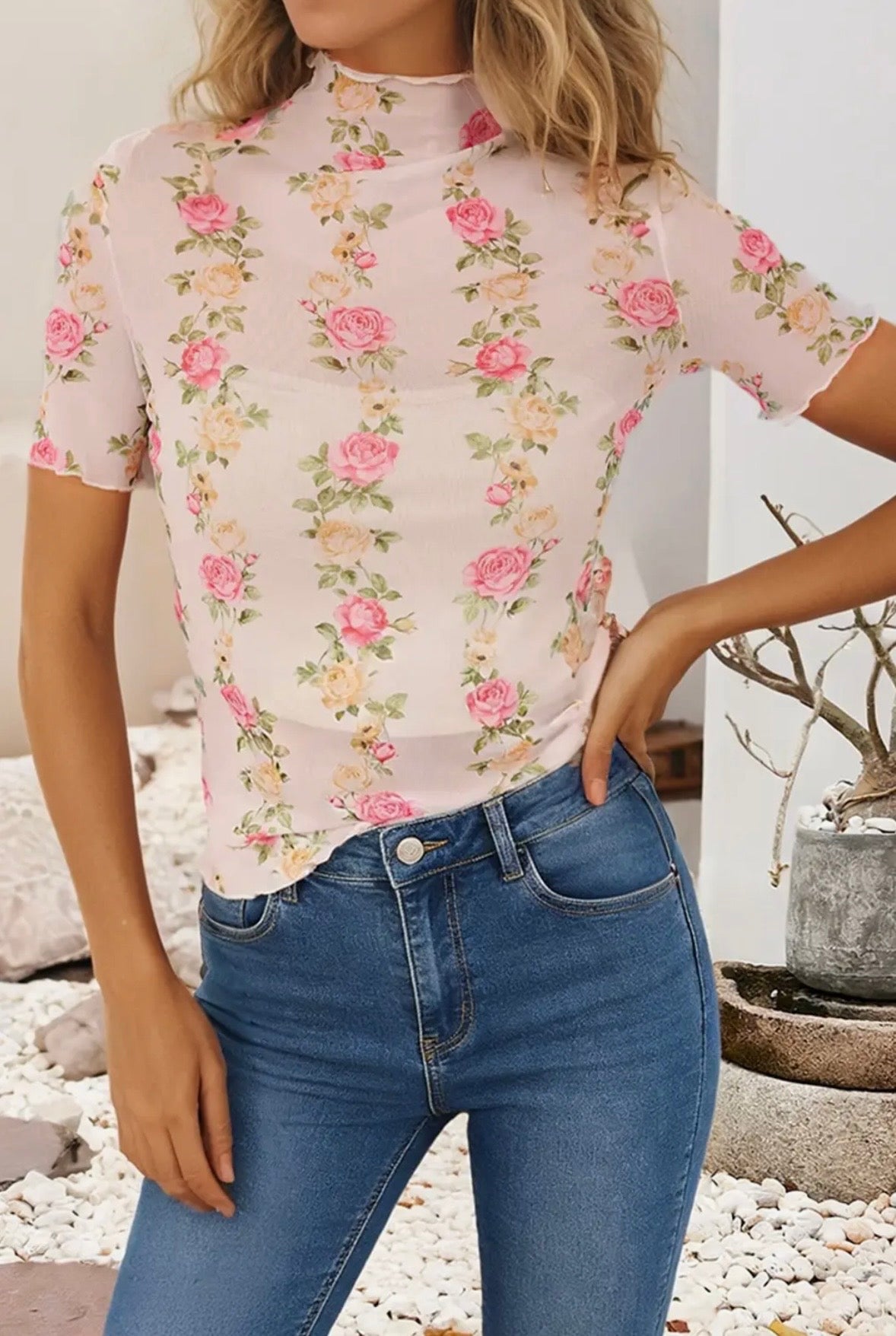 Rose Garden Mesh Blouse