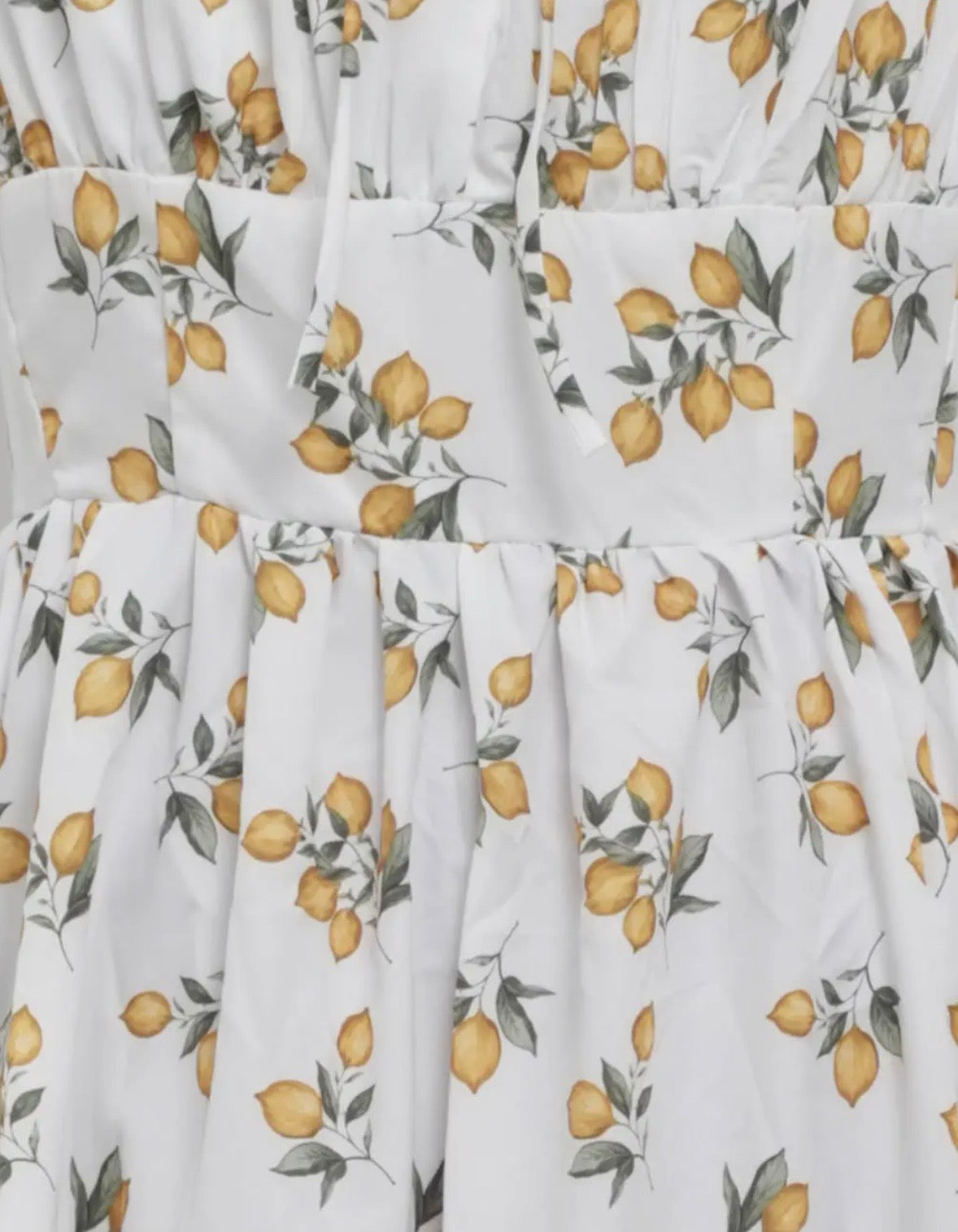 Lemon Ruched Bodice Dress