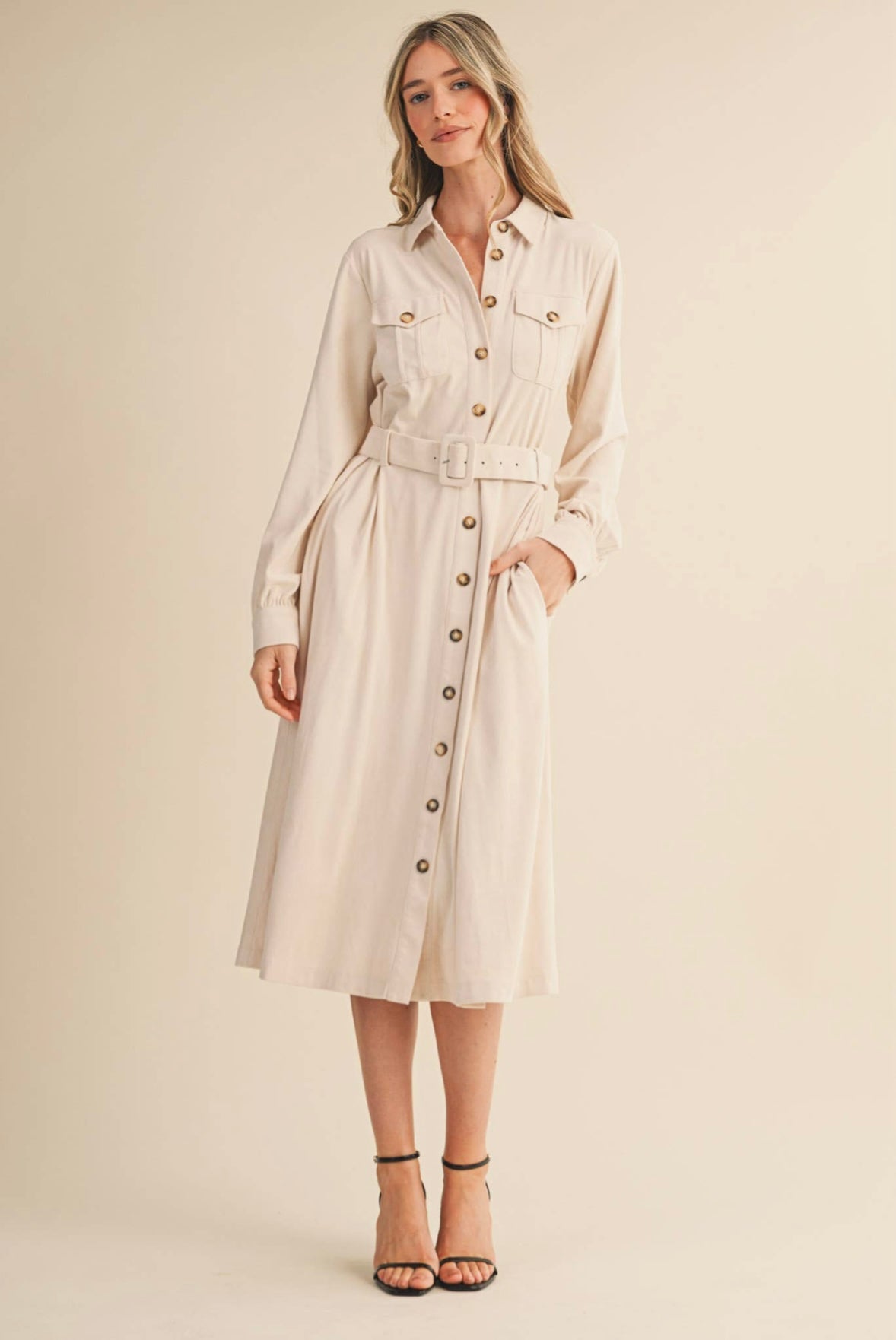 Cashmere-Touch Suede Dress by &Merci