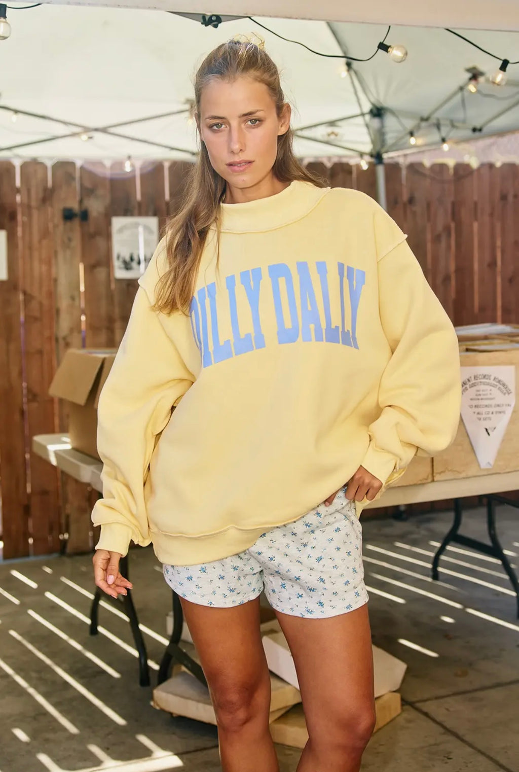 ‘Dilly Dally’ Mock neck Sweatshirt