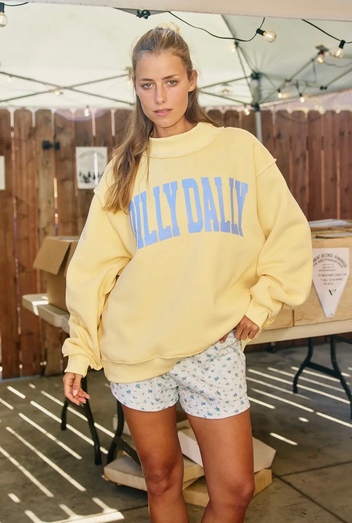 ‘Dilly Dally’ Mock neck Sweatshirt