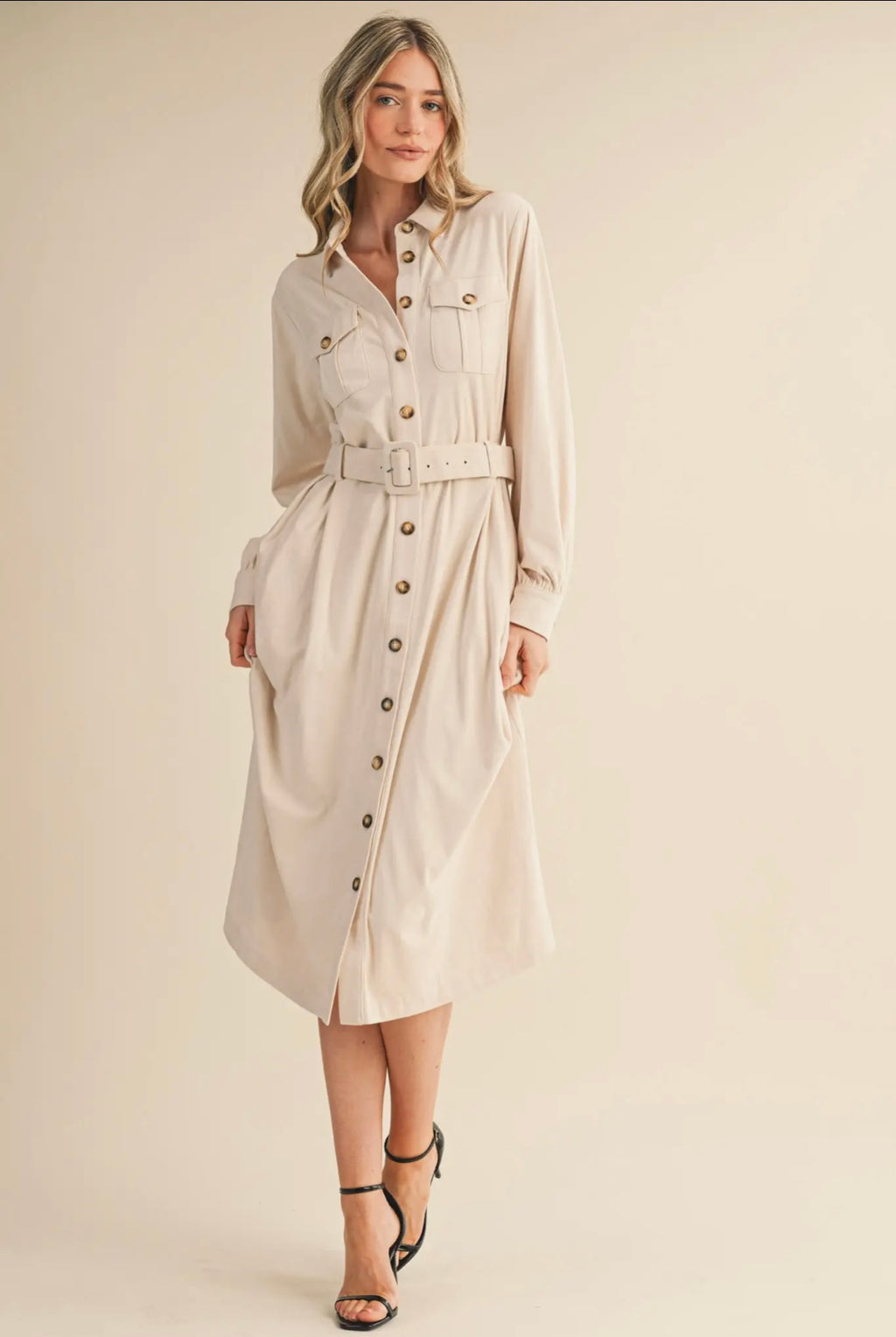 Cashmere-Touch Suede Dress by &Merci